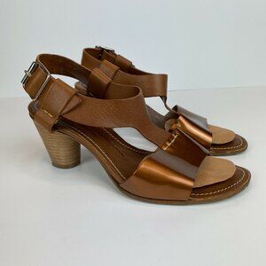 AGL Attilio Giusti Leombruni Heels Sandals‎ 5.5 Brown Copper Patent Leather 35.5